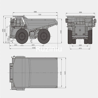 소재 트랜스포트를 위한 SRT95C 마이닝 덤프트럭 783kW 부하 용량 95t